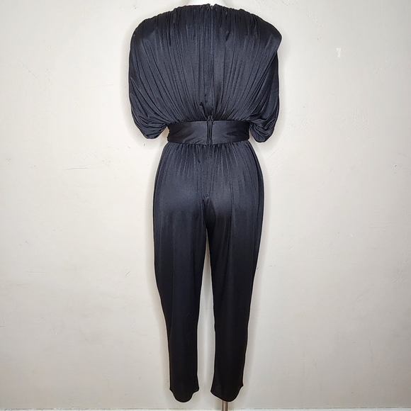 RARE and Amazing 80's Vintage Disco Glam Black Sequin Jumpsuit - Picture 8 of 14